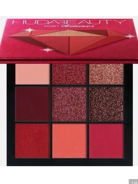 HUDA BEAUTY Ruby Obsessions Eyeshadow Palette - Red, Coral, Pink, Burgundy, Gold
